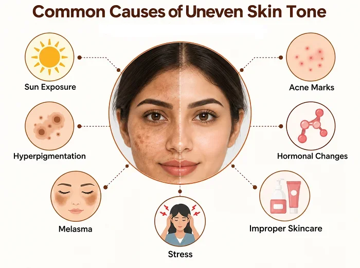 causes of uneven skin tone